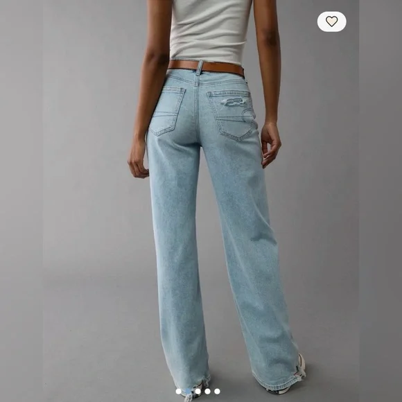 AE Dreamy Drape Stretch Super High-Waisted Baggy Wide-Leg Jean - Picture 2 of 11